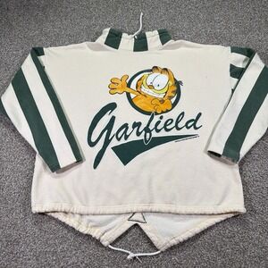 Vintage 1978 Garfield Striped Sweatshirt Mock Neck Rare Size Medium Essentials
